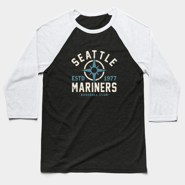 Vintage Seattle Mariners 1 by Buck Tee Baseball T-Shirt by Buck Tee